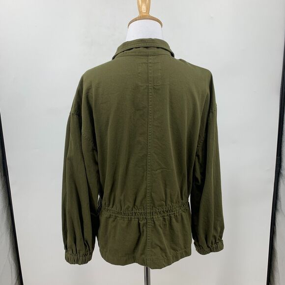 Madewell Highbury Military Jacket Button Up Womens S Small Avocado Stand Collar - Picture 6 of 13